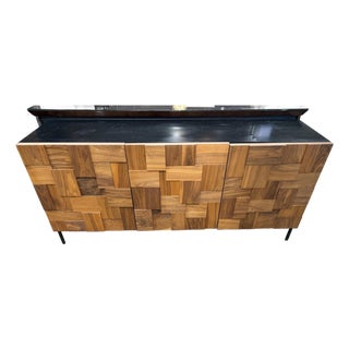 Brutalist Style Staccato Walnut Sideboard For Sale