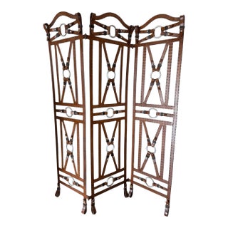 Manner of Jacques Adnet for Hermès Folding Screen or Room Divider For Sale