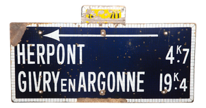 Large Vintage French Enamel Road Sign, 1930s