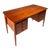 Petite Danish Mid-Century Modern Six-Drawer Writers Desk in Teak With Built-In Storage Shelves, Denmark, Circa 1960s For Sale