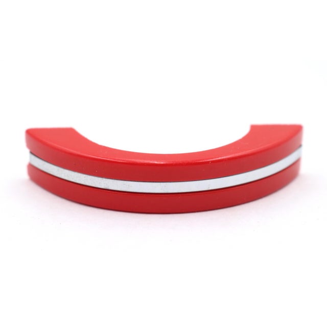 Set of Vintage 3 In. Red Plastic Art Deco Drawer Pulls For Sale - Image 4 of 6