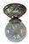 Mid-Century Modern Early 20th Century Silverplate Flushmount With Phoenix Swirl Art Glass Globe Shade For Sale - Image 3 of 5