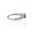 Metal Oval Cut Emerald and Diamond Ring in Solid 18k White Gold Size 7 For Sale - Image 7 of 8