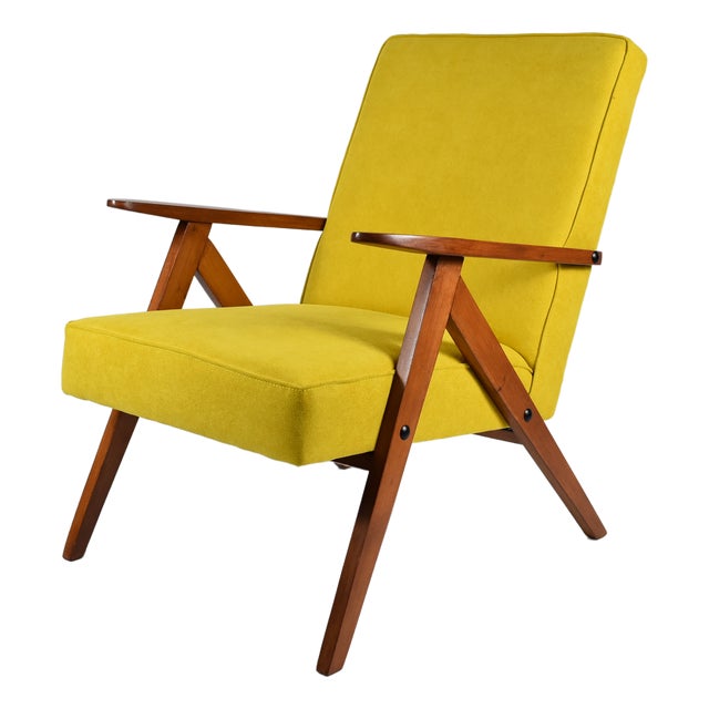 Vintage Yellow Armchair, 1960s For Sale