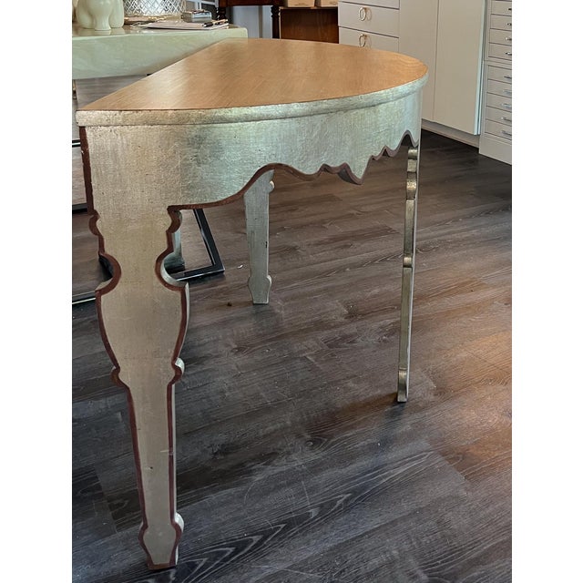 Tara Shaw Silver Leaf Console - Pair For Sale - Image 4 of 7