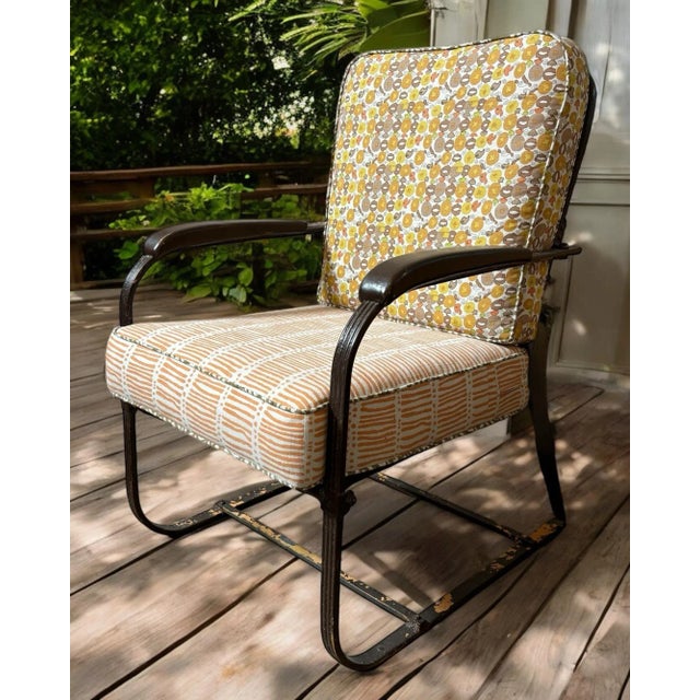 Lloyd Manufacturing Co. 1930s Art Deco Springer Lounge Chair by Wolfgang Hoffmann for Howell Furniture For Sale - Image 4 of 10