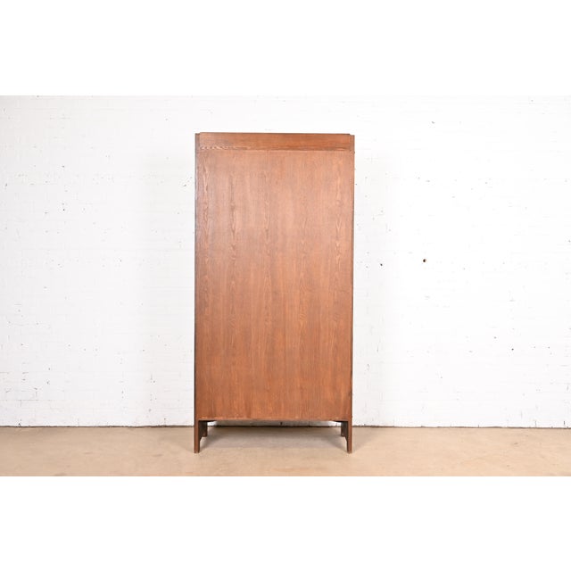 Gustav Stickley Style Mission Oak Arts and Crafts Bookcase Cabinet For Sale - Image 10 of 11