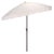 Metal Panza 9 Ft Crank Umbrella, Ivory/Brown Pole For Sale - Image 7 of 8