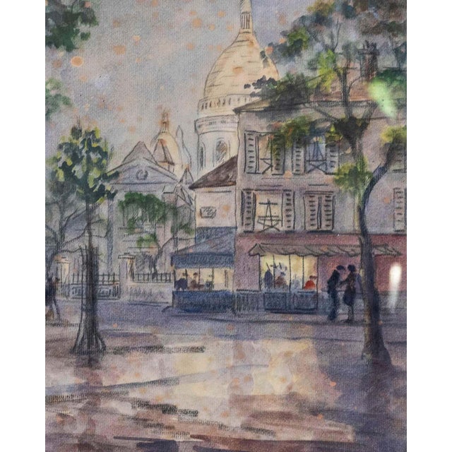 French Mid 20th Century Eugène Febvre (1885-1967) Drawing Montmartre “the Sacred Heart” Paris For Sale - Image 3 of 7