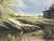 River Landscape with Water Mill in England with Lush Trees by British Artist 1976 For Sale - Image 4 of 16