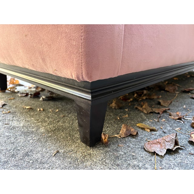 2020s Custom Blush Pink Velvet Upholstered Daybed For Sale - Image 5 of 7