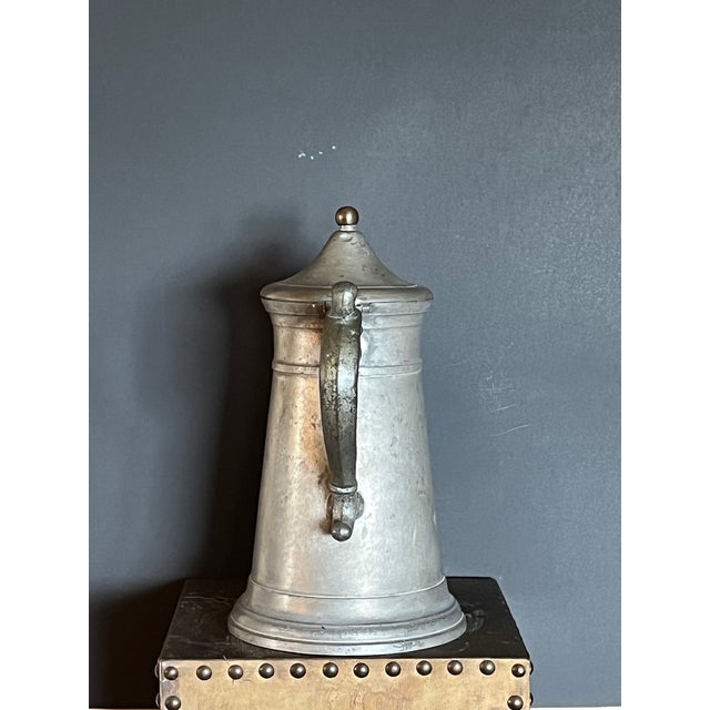 Metal Antique j.b. Graves Troy Ny Pewter Lighthouse Coffee Pot, C. 1848, 12" Tall For Sale - Image 7 of 9