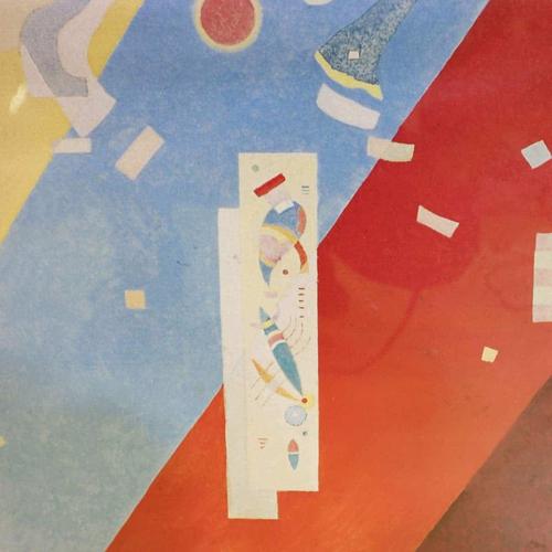 Kandinsky Composition IX Abstract Multicolored Poster in Green Frame For Sale - Image 3 of 7
