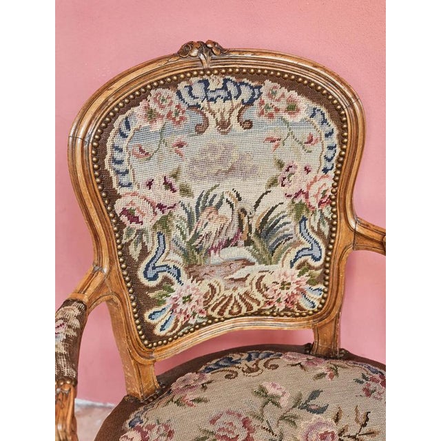 Rococo Armchairs with Tapestry Upholstery, Set of 2 For Sale - Image 10 of 11