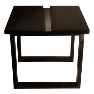 Andrianna Shamaris Espresso and Steel Minimalist Side Table For Sale