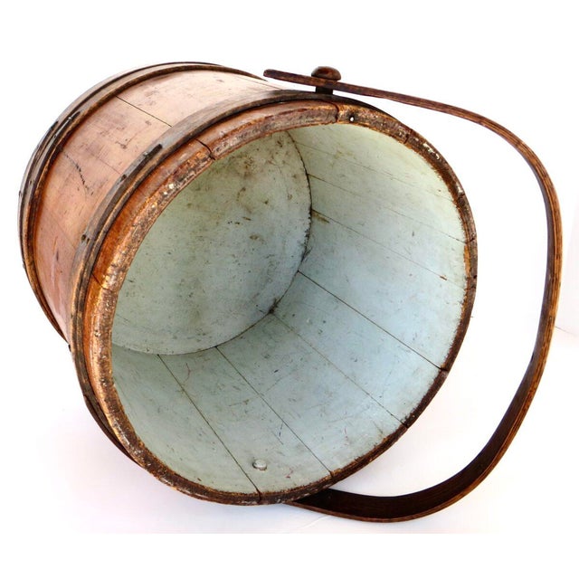 Late 19th C Authentic Shaker Wood Bucket. Pennsylvania, Circa 1885. All Original For Sale - Image 4 of 10