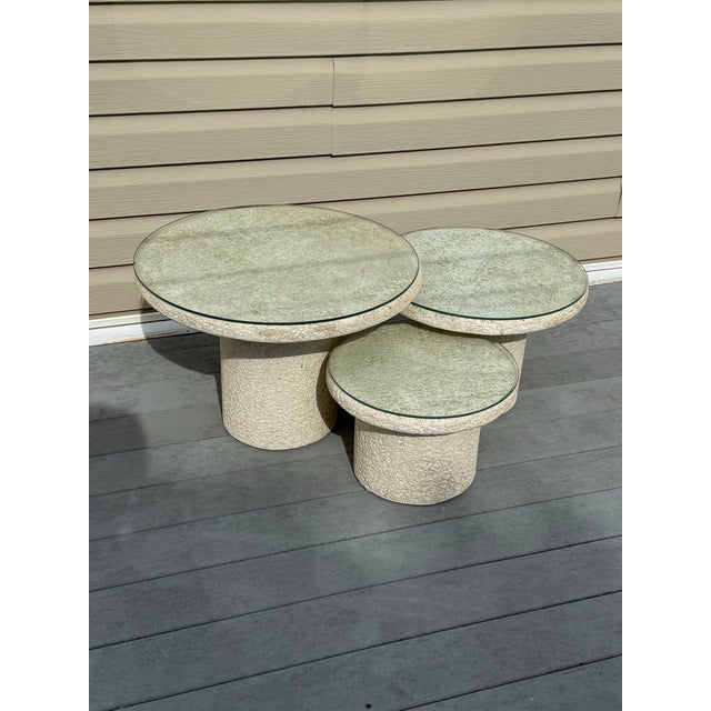 Mid-Century Modern 1980 Nested Mushroom Tables - Set of 3 For Sale - Image 3 of 7