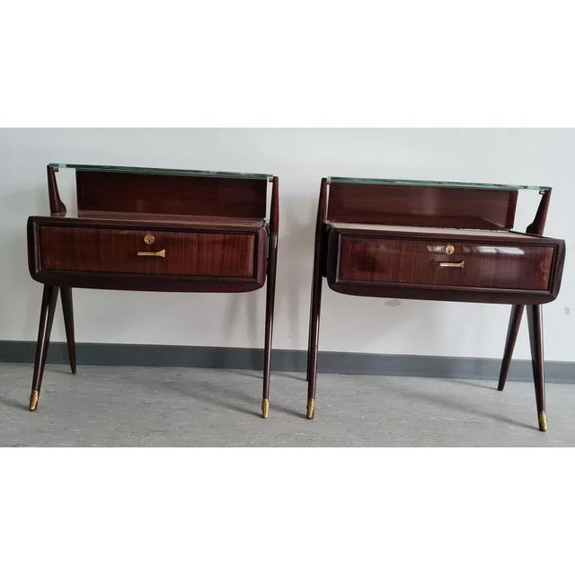 Wood Bedside Tables by Ico & Luisa Parisi, 1950s, Set of 2 For Sale - Image 7 of 7