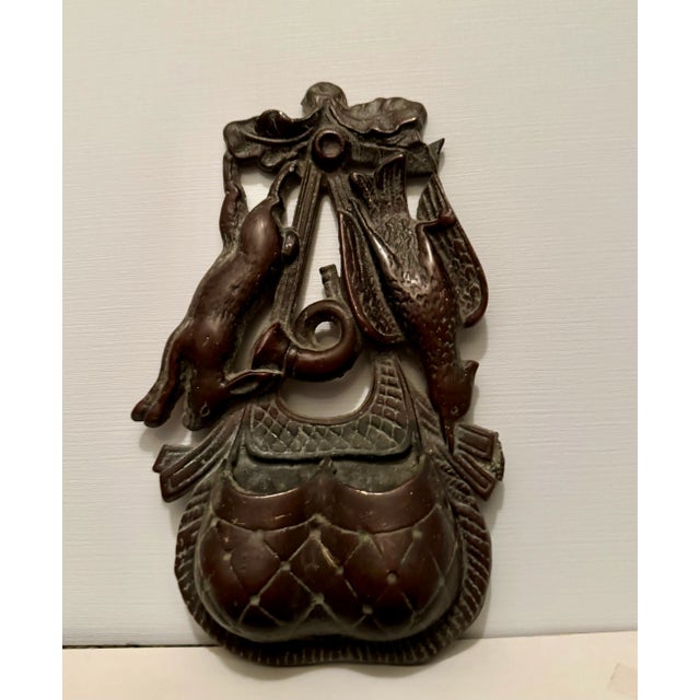 Metal Antique Bronze Hunter’s Match Holder For Sale - Image 7 of 7