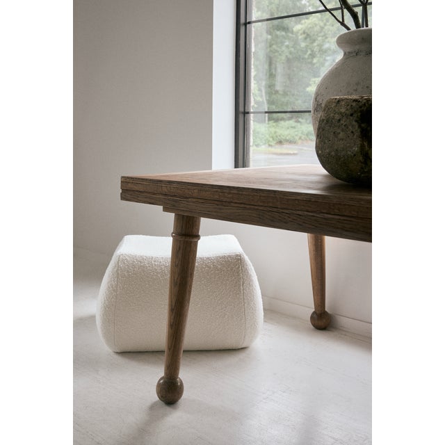 Mid-Century Modern Vintage Solid Oak Table For Sale - Image 3 of 18