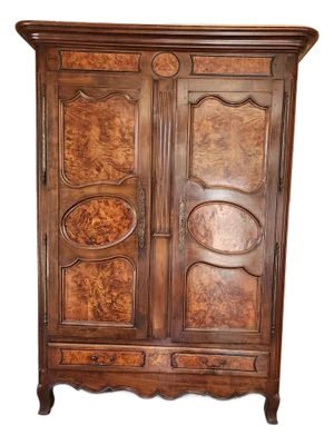 Louis XV Provincial Loupe De Chene Armoire