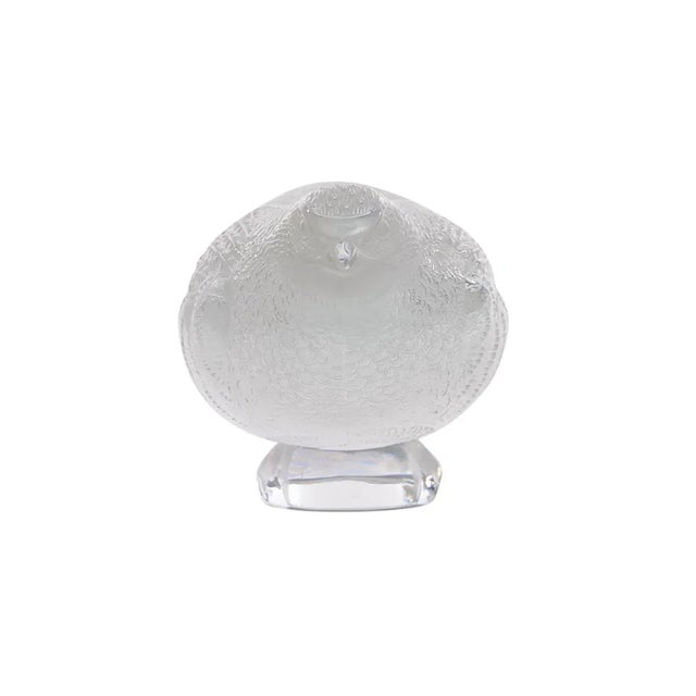 White Vintage Lalique Paris Quail Art Glass Sculpture For Sale - Image 8 of 9