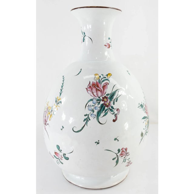 Late 19th Century French Faience Majolica Floral Decorated Vase For Sale - Image 5 of 13