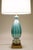 Mid-Century Modern Rare Large Turquoise "Costolato" Barovier Toso Murano Italy Thick Bubble Blown Art Glass Brass Table Lamp 1960s For Sale - Image 3 of 14