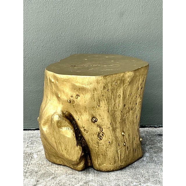 Vintage Gold Tree Trunk Side Table For Sale - Image 11 of 12