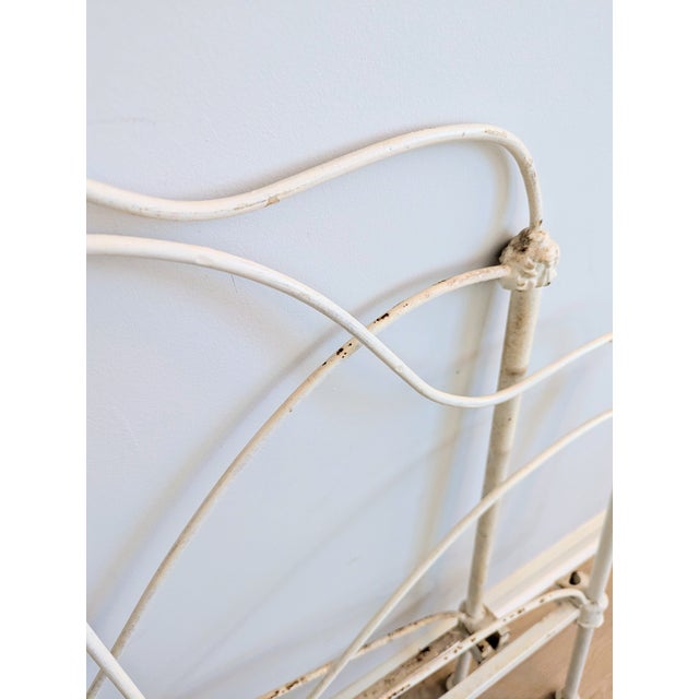 Antique Cast Iron Twin Bed Frame White For Sale - Image 10 of 13
