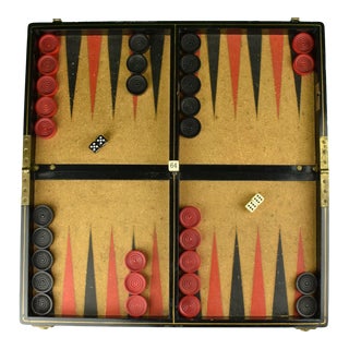 1940s Abercrombie & Fitch Backgammon Chinoiserie Table, Made in England For Sale
