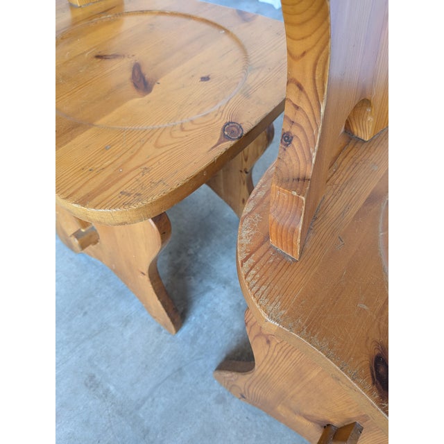 Vintage Tyrolean Wooden Heart Cut-Out Backrest Farmhouse Chair, 1970s, Set of 3 For Sale - Image 17 of 18