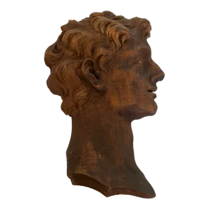Antique Neo Classical Carved Wood Profile Silouhette