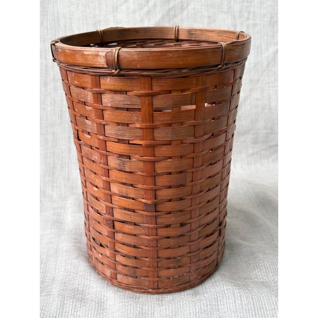 Vintage Bamboo Waste Basket For Sale - Image 13 of 13