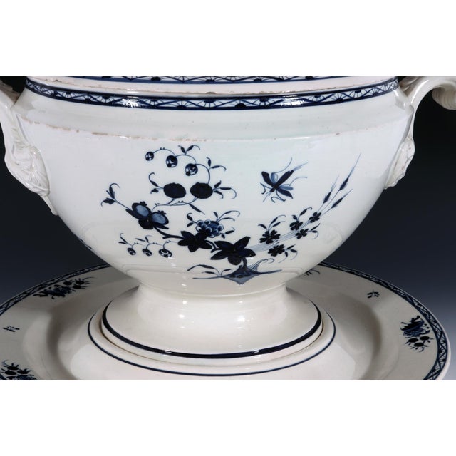 Nimy Belgian Faience Large Blue & White Chinoiserie Soup Tureen, Cover & Stand Early 19th Century This is a big, generous...
