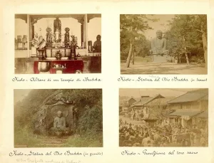 Glimpses of Japanese Shrines in Kyoto - Ancient Albumen Print 1870/1890 1870/1890