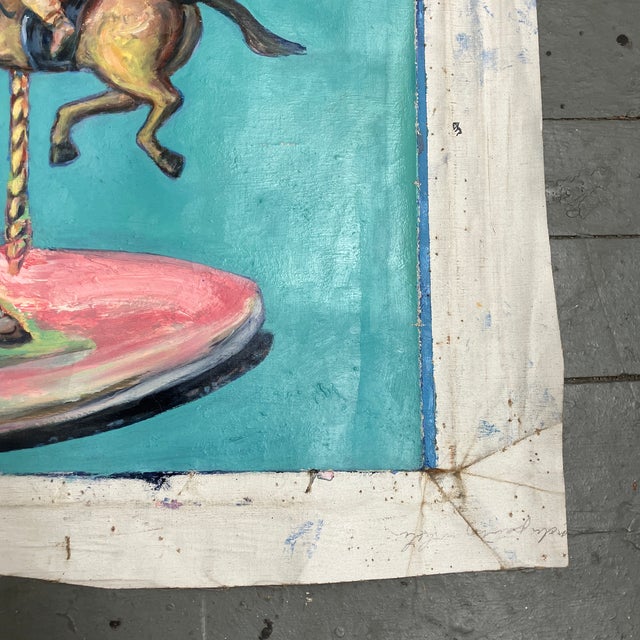Abstract 1980’s Original Abstract Expressionist Painting “Carousel” For Sale - Image 3 of 4