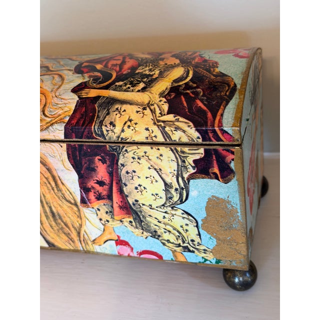 Wood Ocean Themed Painted Box For Sale - Image 7 of 12
