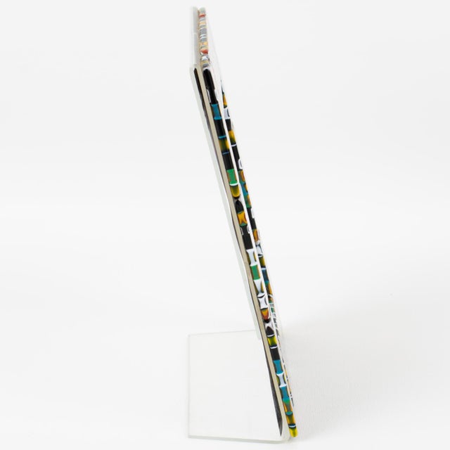 Mid-Century Modern Murano Art Glass Picture Frame With Multicolor Murrine For Sale - Image 3 of 6