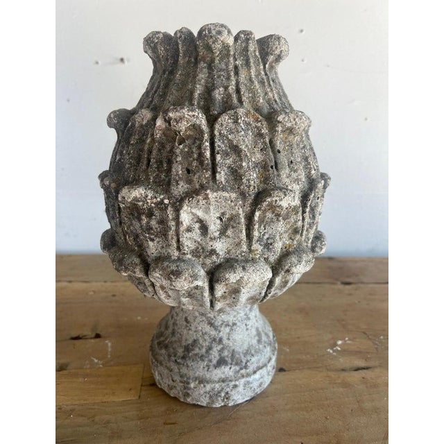 Greige Pair of 19th C. Italian Stone Artichokes For Sale - Image 8 of 12