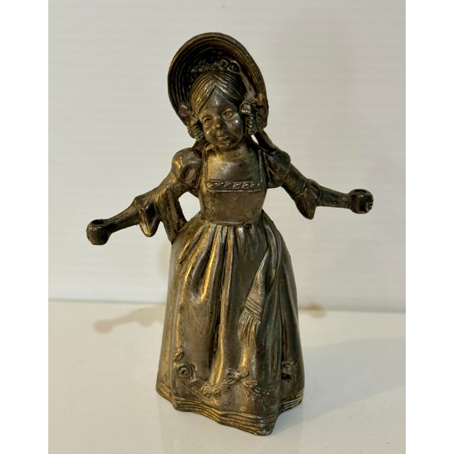 Antique 1800s Pewter Little Match Girl Candle Snuffer Hans Christian Andersen For Sale - Image 4 of 12