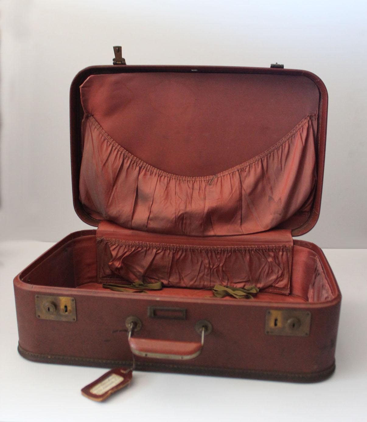 red vintage suitcase