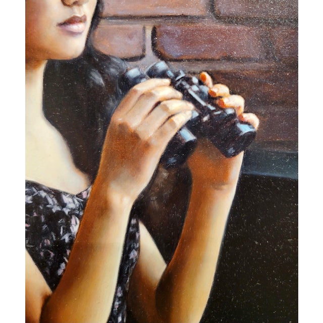 Shaun Downey - The Girl With the Spy Glasses - Oil Painting For Sale In Los Angeles - Image 6 of 10