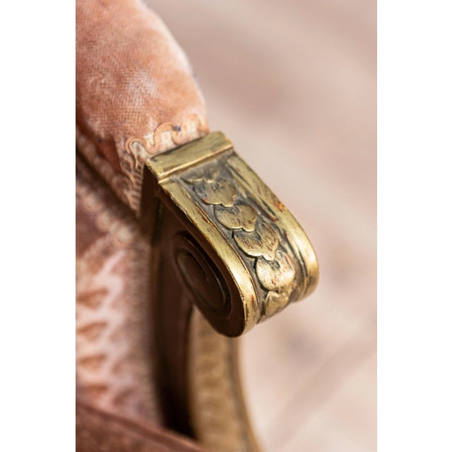 French Louis XVI Style Gilded Wood Bergères Chairs with Carved Décor - a Pair For Sale - Image 4 of 12