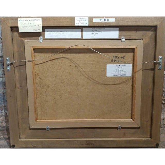 Edwin Roscoe Shrader -Rural Farmhouse - Oil Painting -California Pointillism For Sale - Image 9 of 10