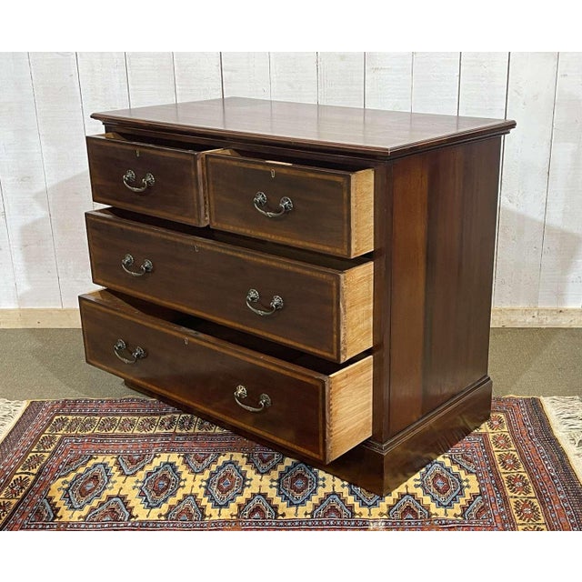 Brown Early 20th Century English Mahogany Chest of Drawers For Sale - Image 8 of 17