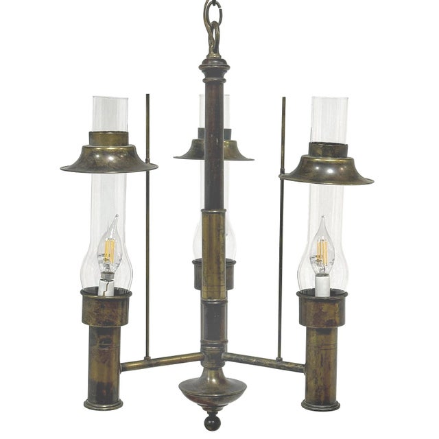 Vintage Arts and Crafts Mission Style Chandelier For Sale In Chicago - Image 6 of 11