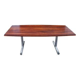 Pieff Rosewood & Chrome Table Desk For Sale
