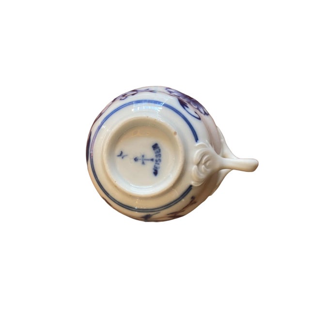 Meissen Porcelain Antique Blue Onion Meissen Teichert Set of Teacups for 6 - 12 Pieces For Sale - Image 4 of 9