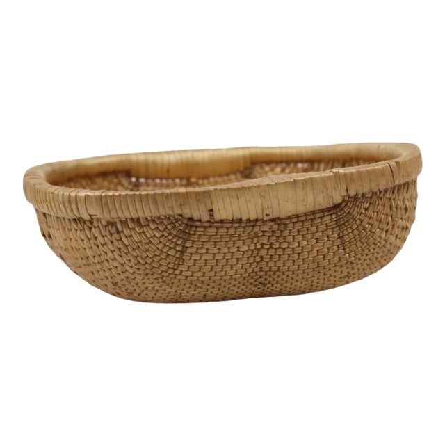 Late 19th Century Asian Reed Basket For Sale